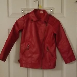 Kids red pleather jacket